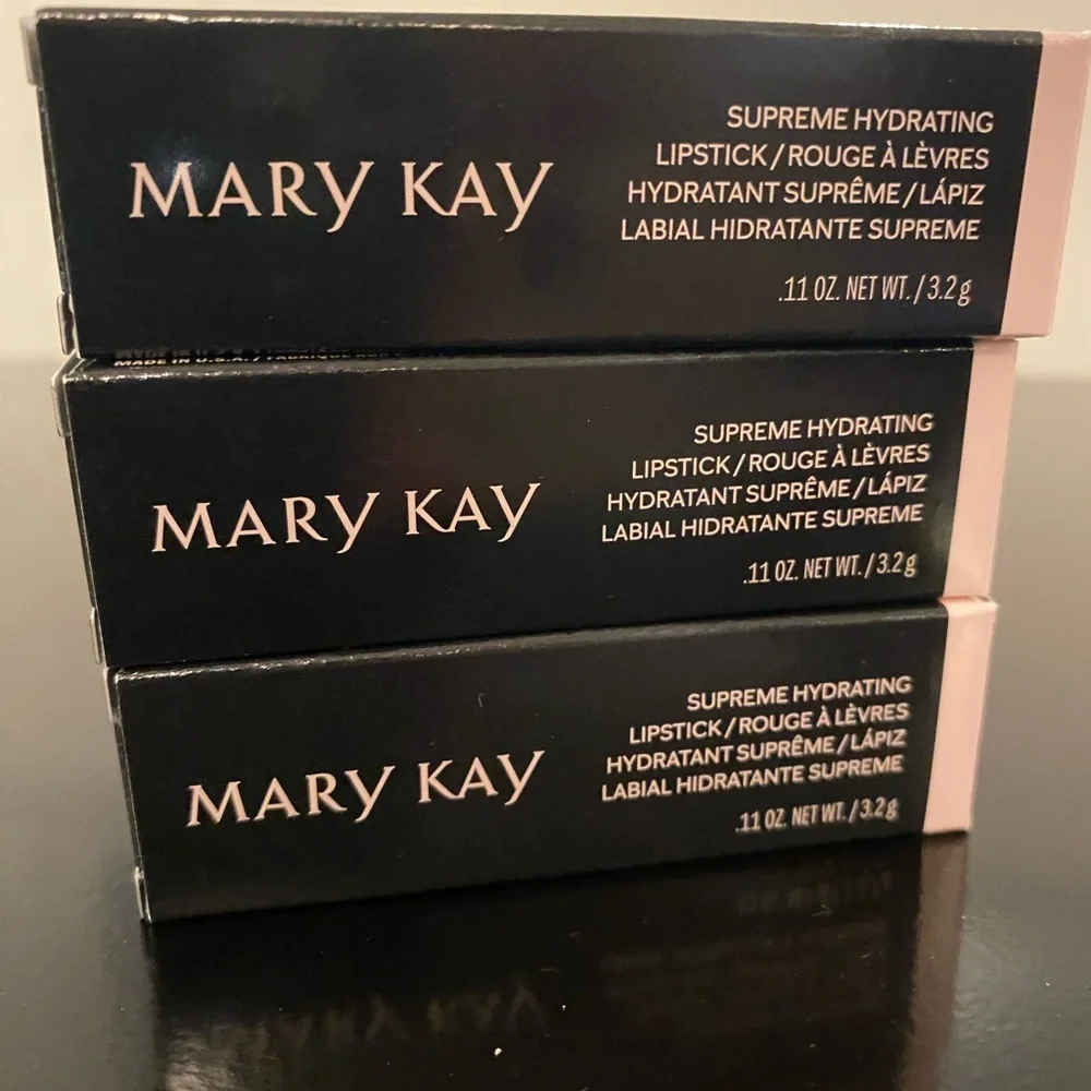 Mary Kay Supreme Hydrating Lipstick Party Trio: Red, Pink, and Fuschia
